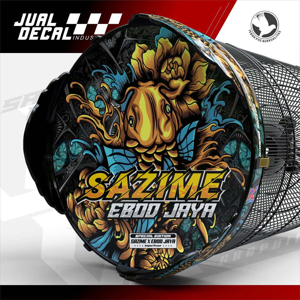 Murai Cage Sticker SAZIME Ebod Jaya KOI Decal Tebok Anis Variation ...