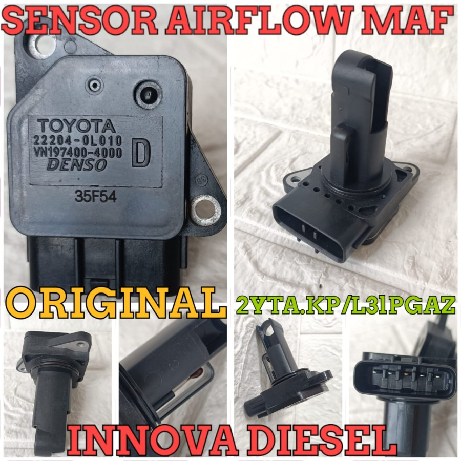 Air FLOW SENSOR MAF HILUX FORTUNER INNOVA DIESEL 2KD 22204-0L010 ...