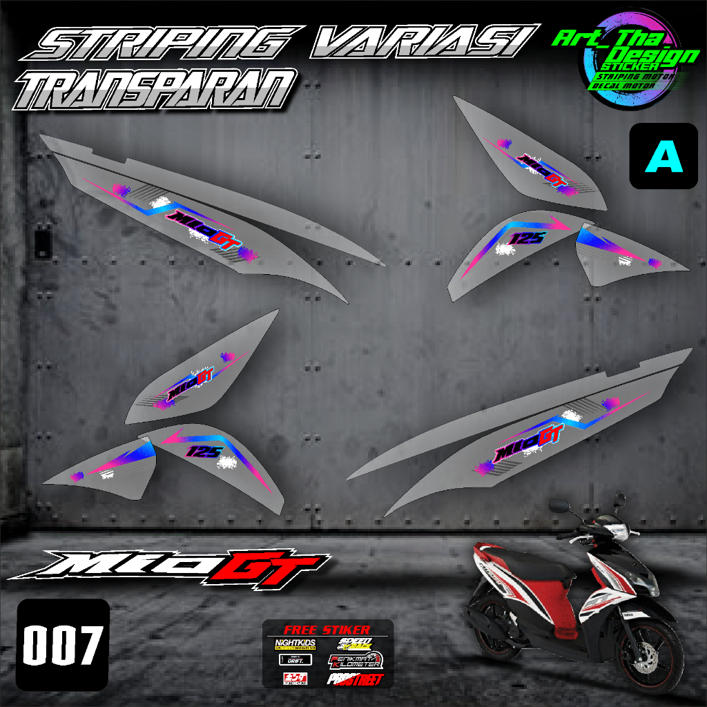 YAMAHA MIO GT Transparent UV Striping Sticker 007-Cool List Variation ...