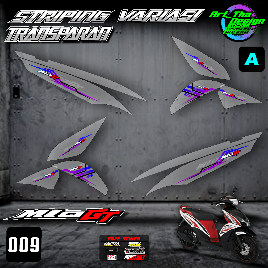 YAMAHA MIO GT UV Striping Sticker Transparent 009-Cool List Variation ...