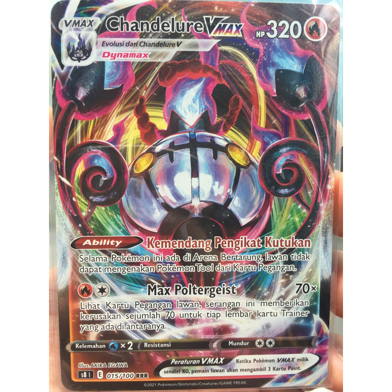 Pokemon Cards CHANDELURE V And VMAX RRR INDONESIA HOLO | Shopee Philippines