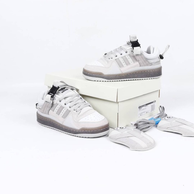 Adidas Forum Low The First Light Gray X Bad Bunny Shoes Shopee