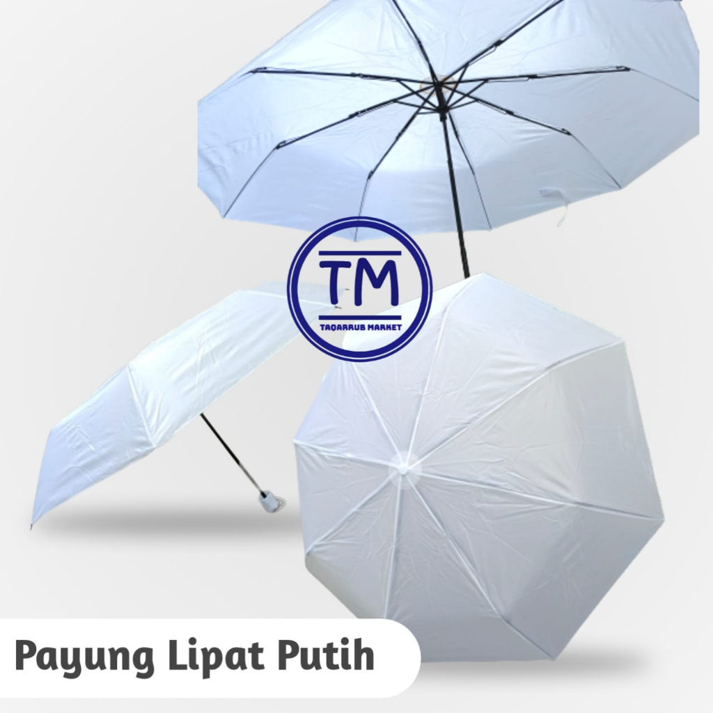 PUTIH Plain White Folding Umbrella Hajj Umbrella Umrah Umbrella Hajj ...