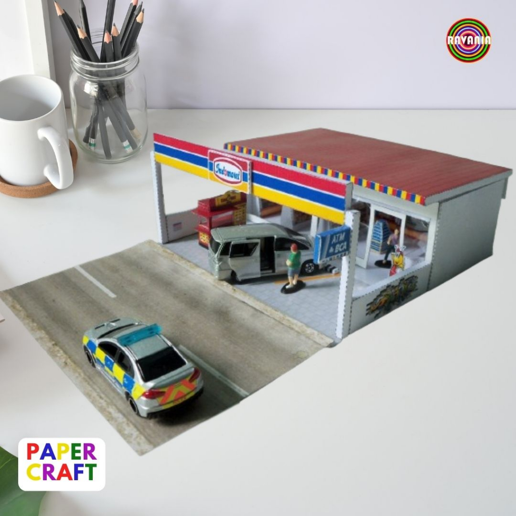 Retail Store Diorama Ind*maret - Papercraft / Scala 1:64 Paper Crafts ...