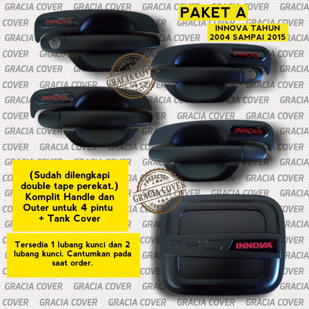 INNOVA SAVING PACKAGE OUTER HANDLE & TANK COVER 2004-2015 SPORTY BLACK ...