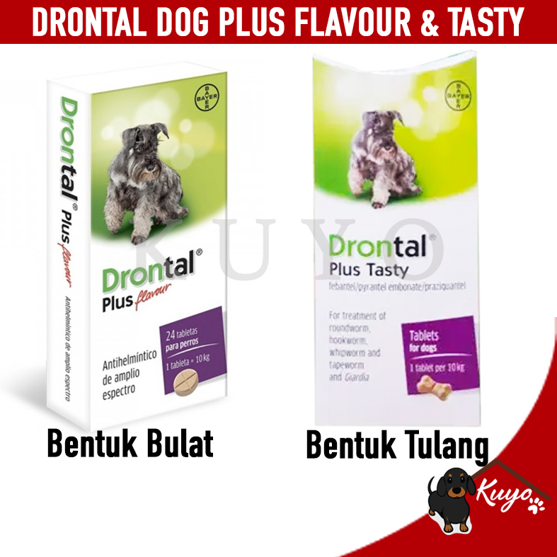 Drontal Dog Plus Flavor - Bayer Original Deworming Dog Worm Medicine ...