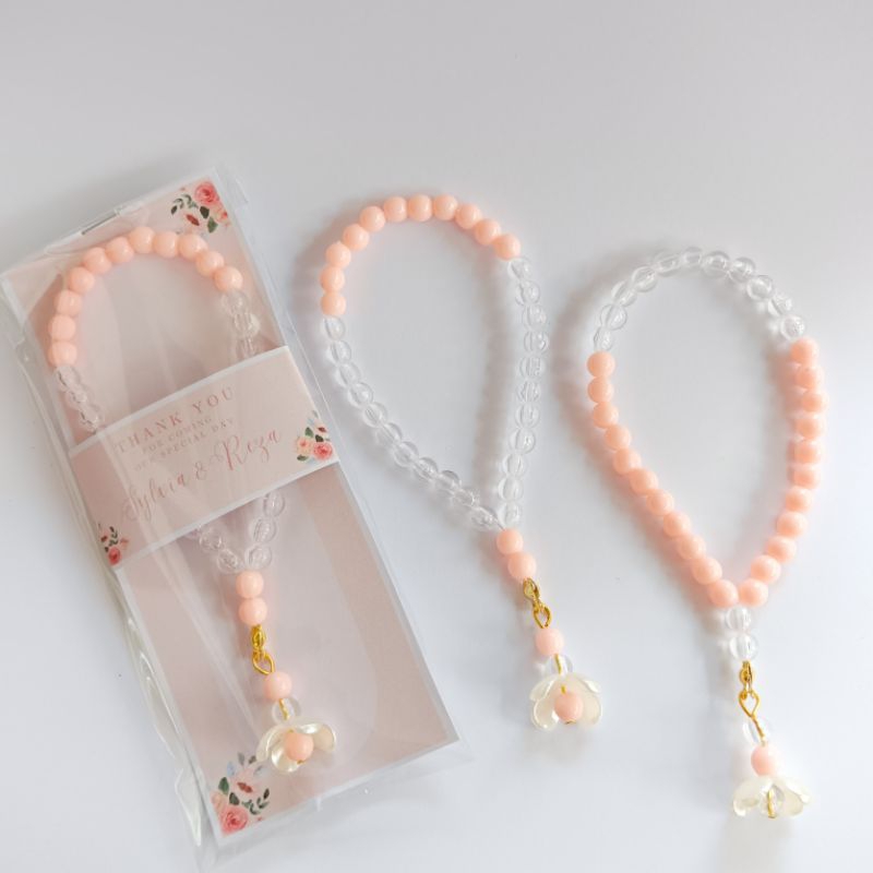 KAYU Transparent peach mix Tasbih Souvenirs Hajj Umrah Souvenirs