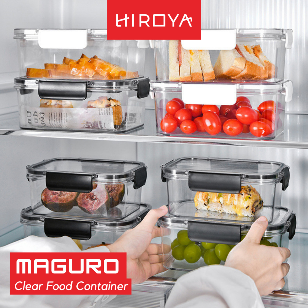 【HIROYA】MAGURO Aesthetic Multi-Purpose Container Lid Container Easy ...
