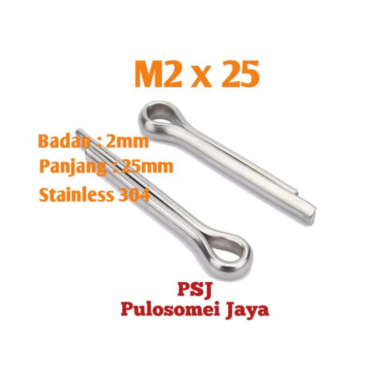 Spipen M2 x 25 mm / Cotter Pin / 304 Stainless Split Pin | Shopee ...