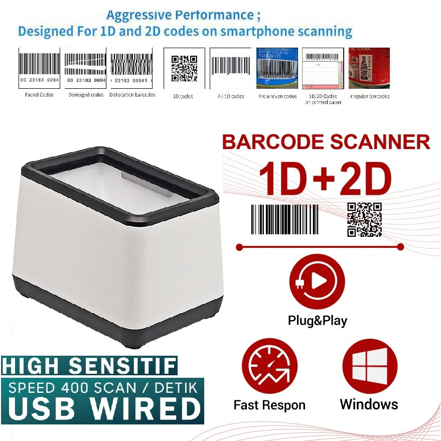 Barcode Scanner CMOS 1D 2D QR Code Desktop - USB | Shopee Philippines