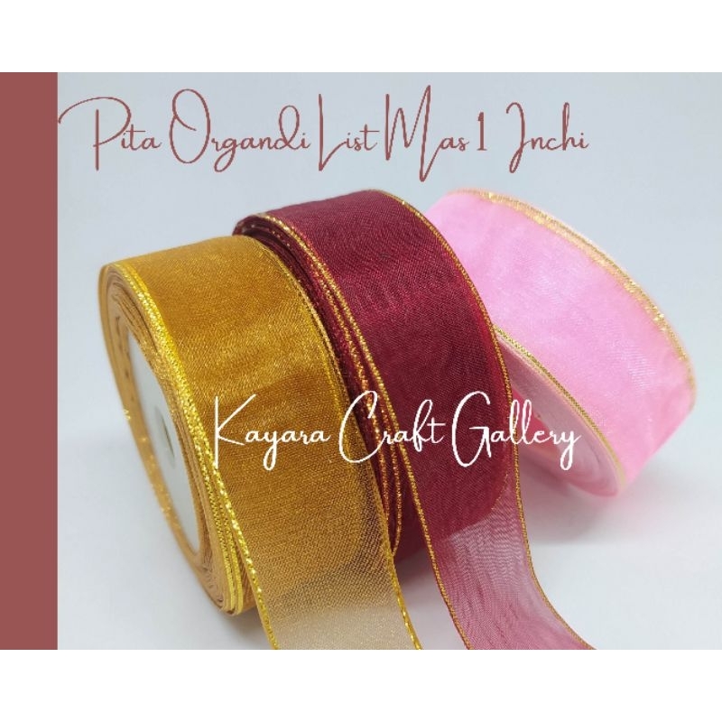 Organdi Ribbon List Mas Gold 1 Inc/ Decorative Ribbon Gift Organza ...