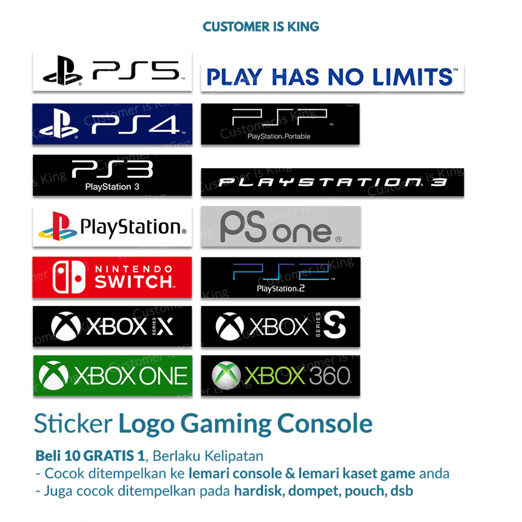 Complete Nintendo Playstation PS XBOX Game Console Stickers | Shopee ...