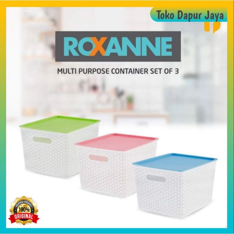 Roxanne Multi Purpose Container Set Of 3 Boxes Storage Box | Shopee ...