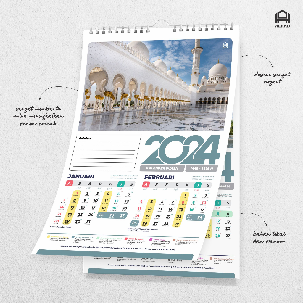 Fasting Calendar 2024 & 2025 I Wall Calendar I Size 31x47 I D02