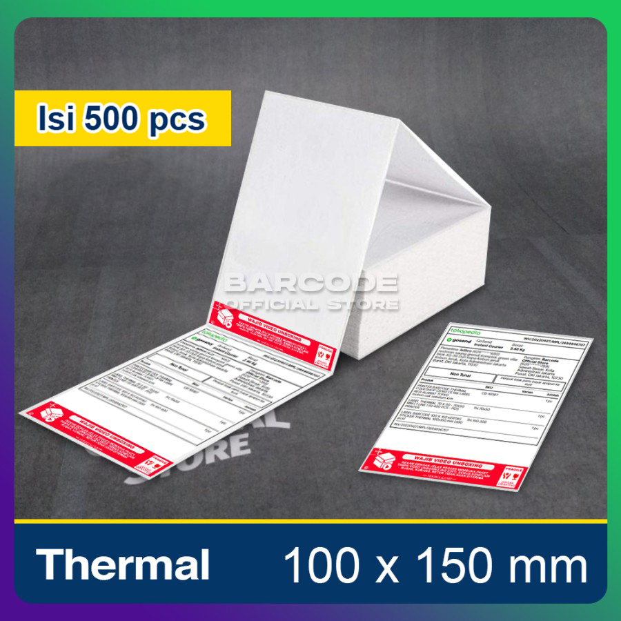 Thermal Sticker Paper Shipping Receipt Labels 100x150 mm 500 Pcs ...