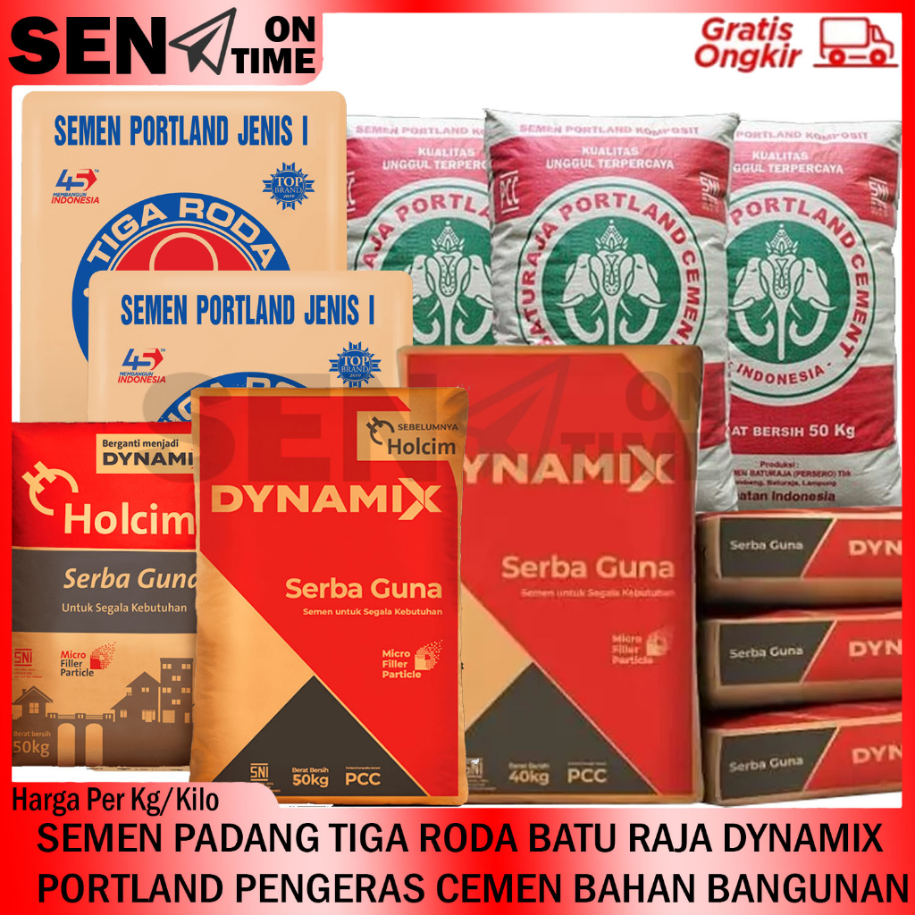 BATURAJA PADANG CEMENT THREE WHEELS HOLCIM DYNAMIX KILOAN PER KILO ...