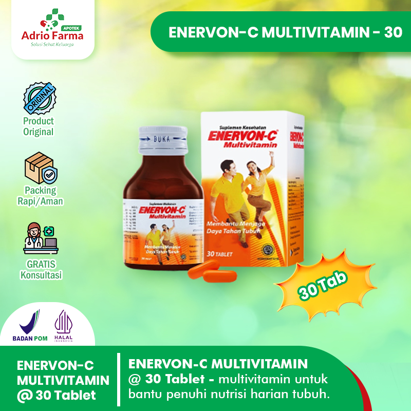 Enervonc MULTIVITAMIN Bottle 30 Tablets VITAMIN C/ENERVON C