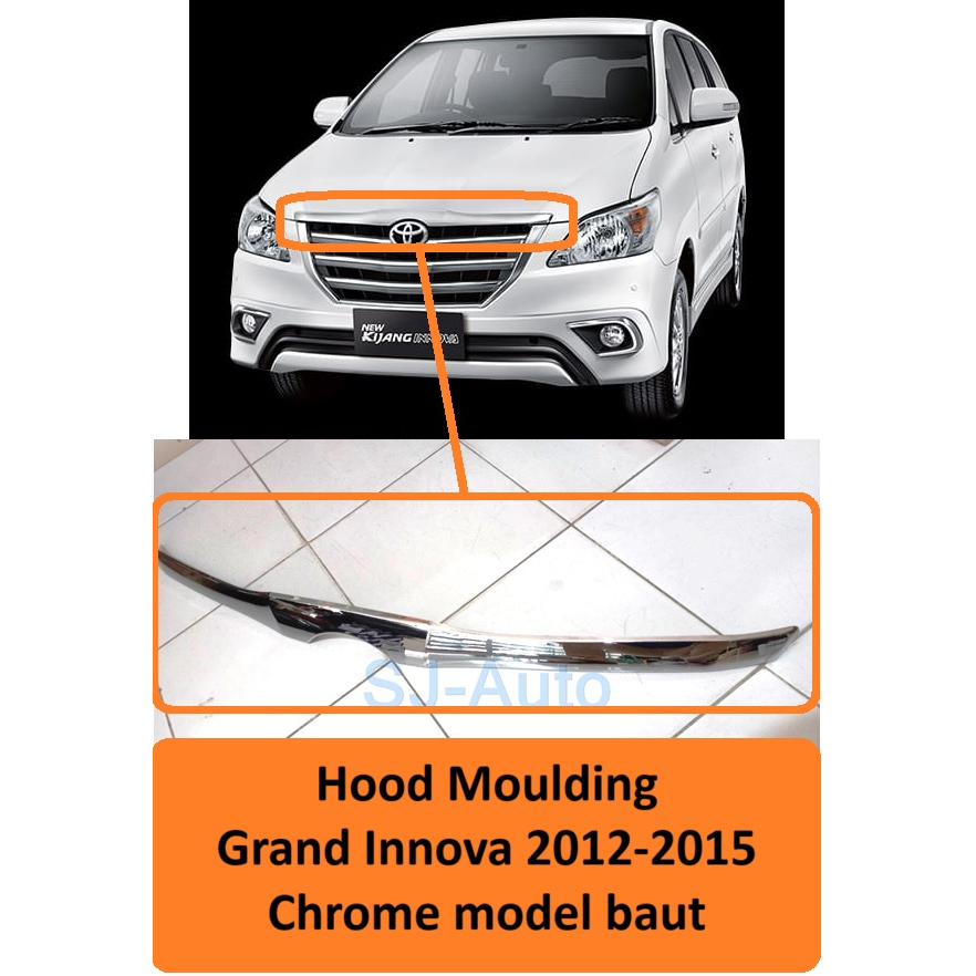 MESIN Hood Molding Grand Innova 2012-2015 Chrome Engine Hood Trim Bolt ...