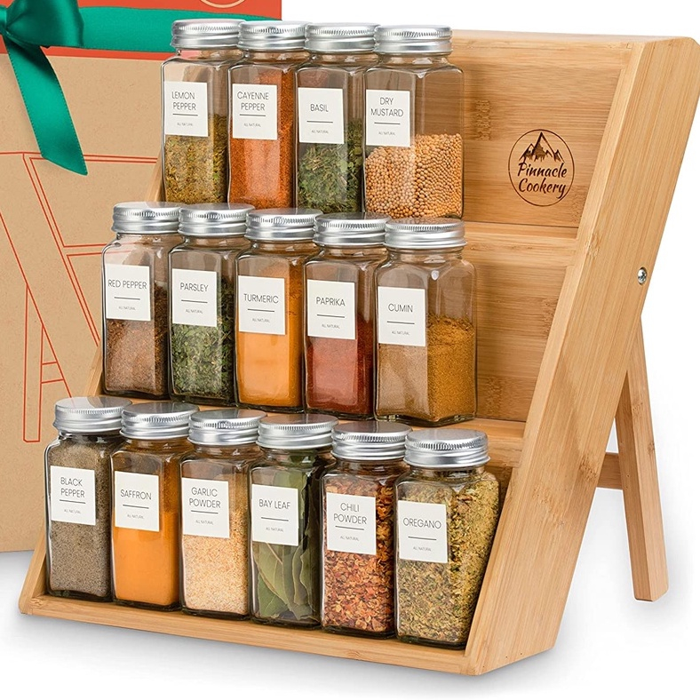 Aesthetic spice rack/ kitchen spice rack/ tiered spice rack jatibelanda ...