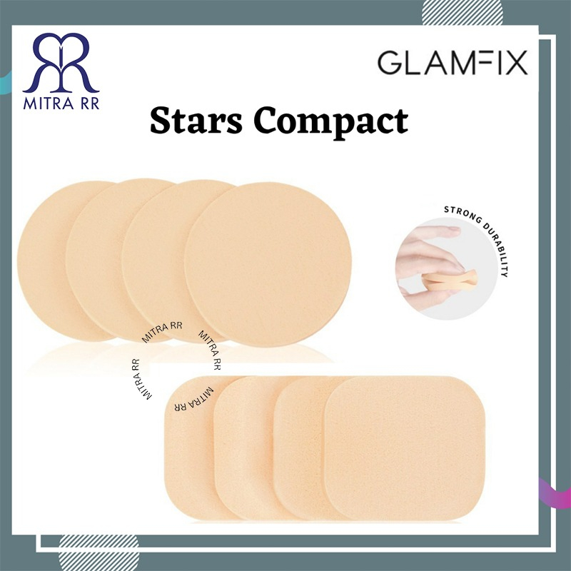 Glamfix Stars Compact Sponge Circle | Round Pressed Powder Sponge 1 ...