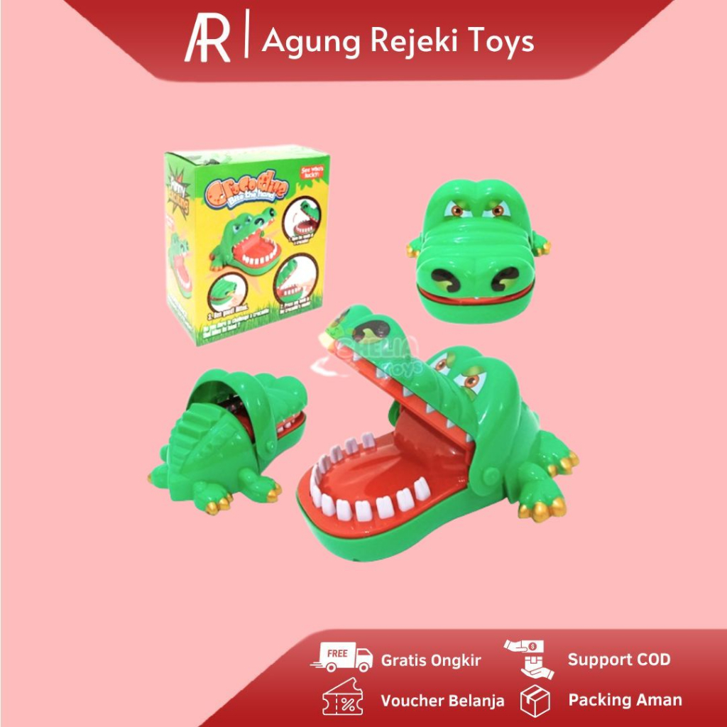 Lz -1 CROCODILE BITE Toy CROCODILE DENTIST FINGER BITE RUNNING MAN GAME ...