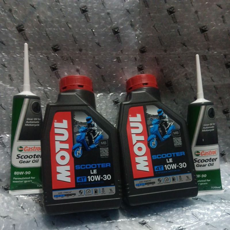 MESIN Piaggio Vespa Matic Engine Oil Package (Motul+Castrol Engine Oil ...