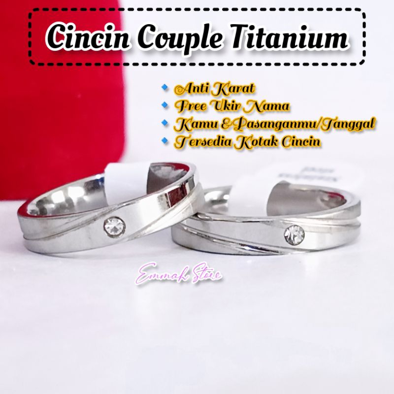 Titanium Couple Rings for Men and Women Engraved Names Stainless Steel ...