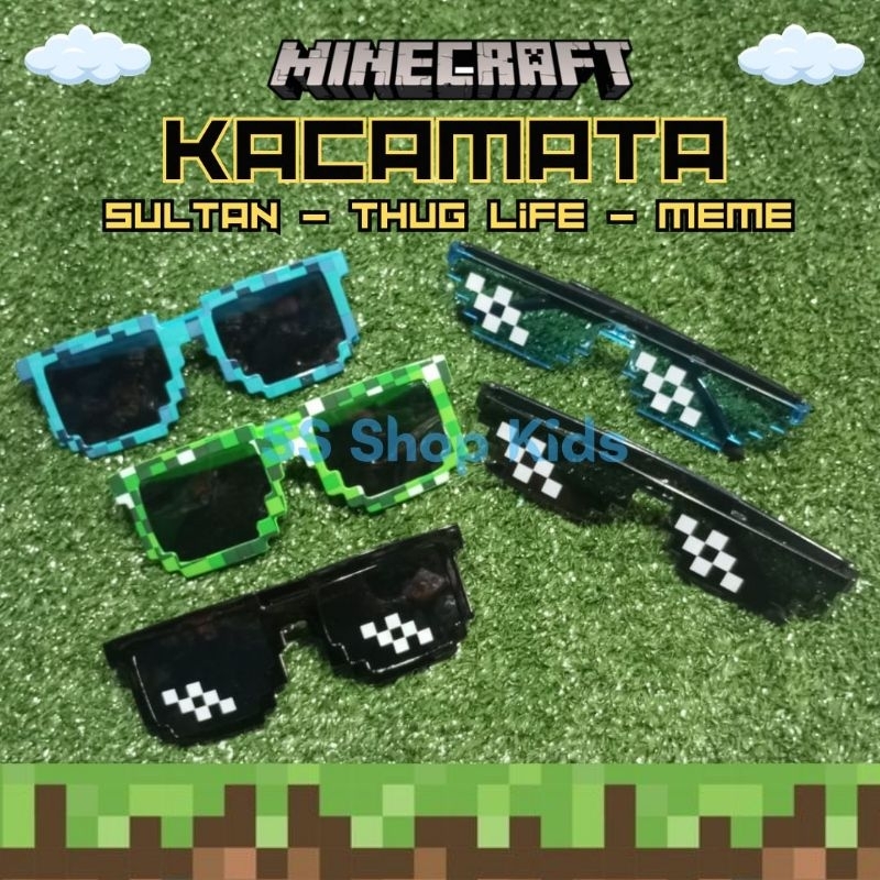 Mosaic Pixel Thug life Minecraft Glasses/ Frost Diamond/Sultan Meme ...