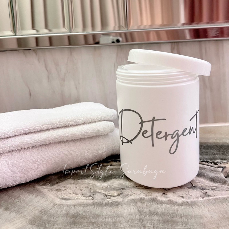 650gr SILVER Round powder DETERGENT Holder. aesthetic laundry room