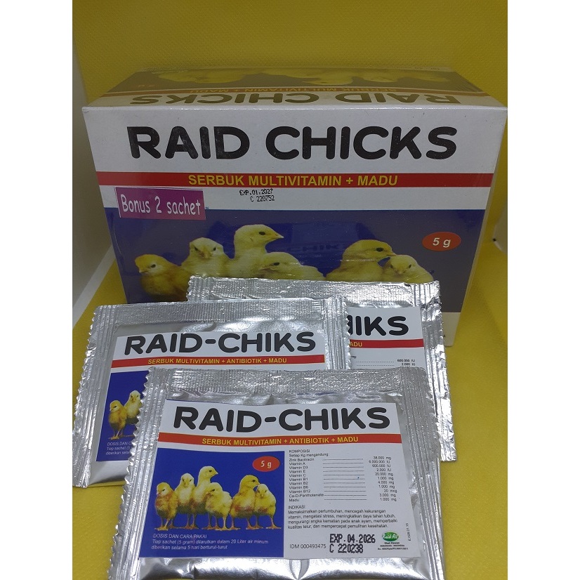 Raid CHICKS Antibiotic multivitamin Powder+Honey Chicken And Bird ...