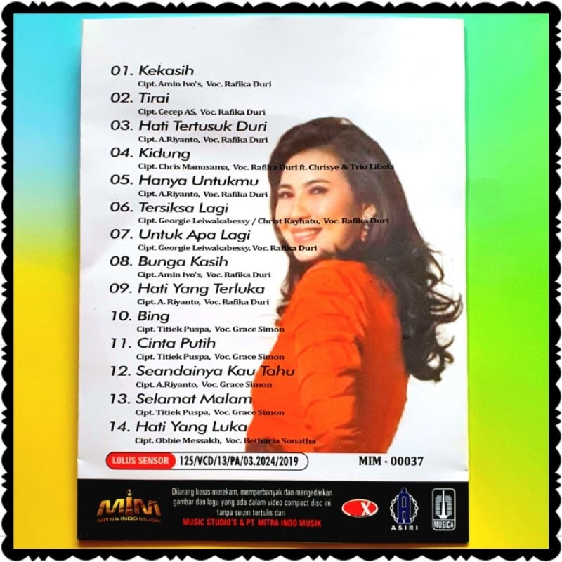 CASSETTE VCDOriginal OF RAFIKA DURI KARAOKE SONGS - ACTIVE VOCAL ON OF ...