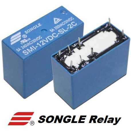 Relay PCB Songle 2-Pole 8-Pin DPDT 2C 12V DC 5A Compatible Omron G2R-2 ...