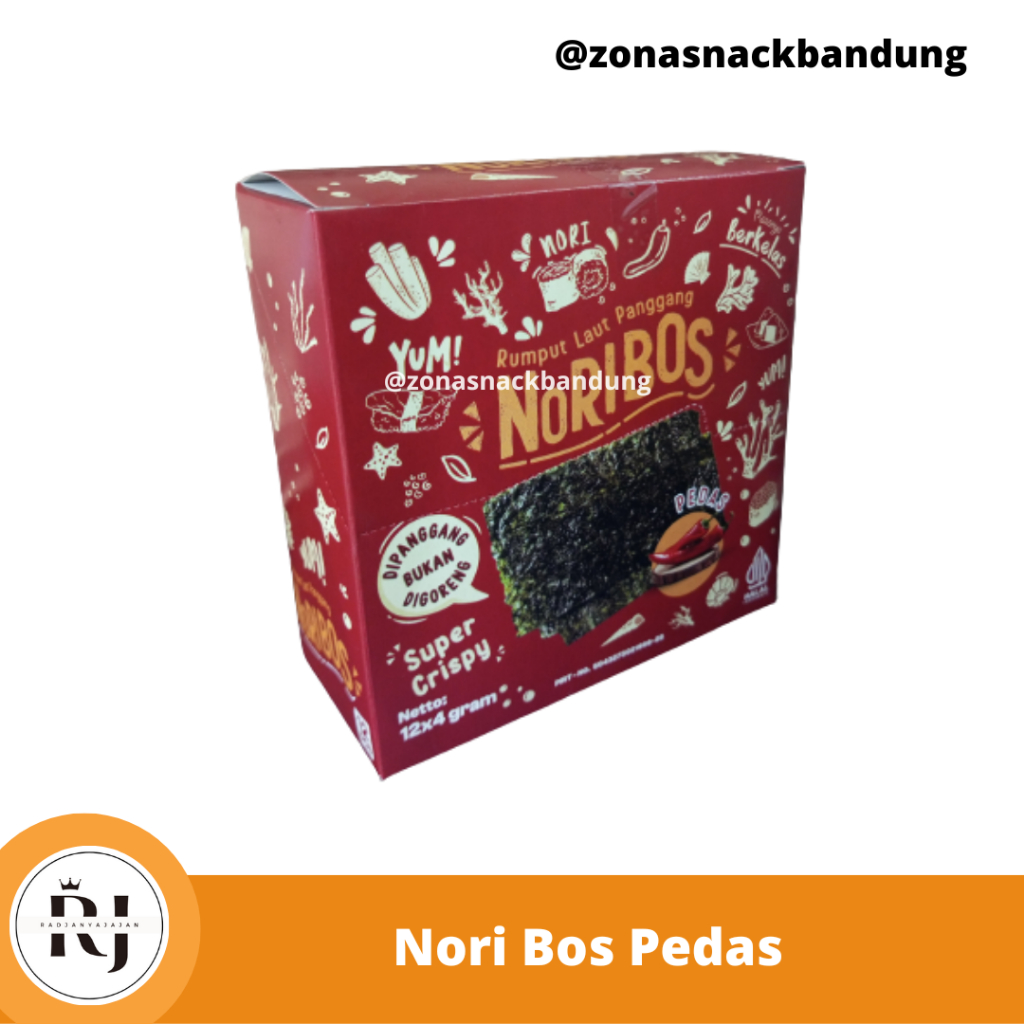 Noribos Seaweed Spicy Flavor 1 Box Contains 12 Pcs | Seaweed | Baked ...