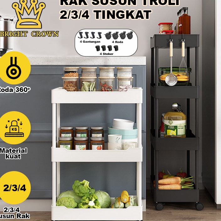 Star Seller..!! Bright Crown 2/3/4 Tier Multipurpose Plastic Kitchen