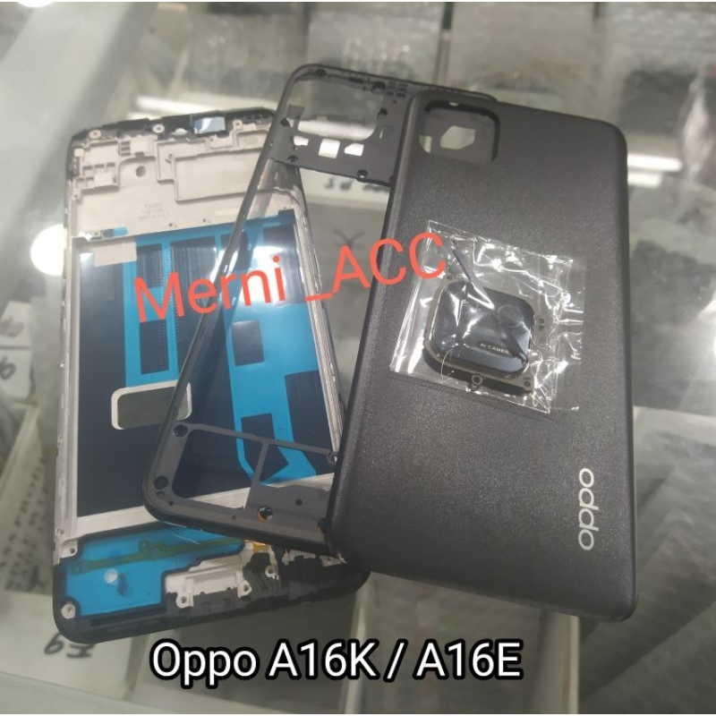 Cessing hausing fullset lcd Frame Oppo A16K/A16E Kessing hausing+Middle ...