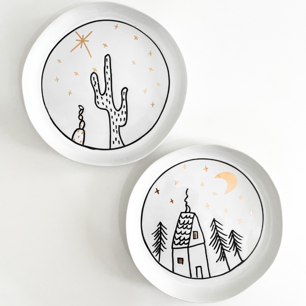 Hiyuri Ceramic Plate Christmas cactus House/Ceramic Dinner Plate/cactus ...
