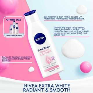 NIVEA Extra White Radiant & Smooth Body Lotion - 400ml, Lot of 2 Bottles  for sale online