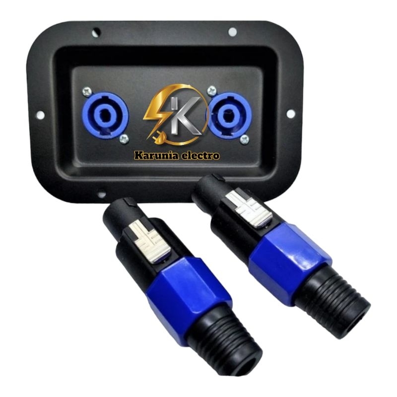 2 hole spikon panel + socket + spikon jack 1 set of tail blue | Shopee ...