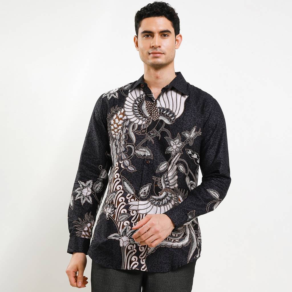 KEMEJA Rianty Batik Premium Men's Long Slimfit Shirt Julian Hem ...