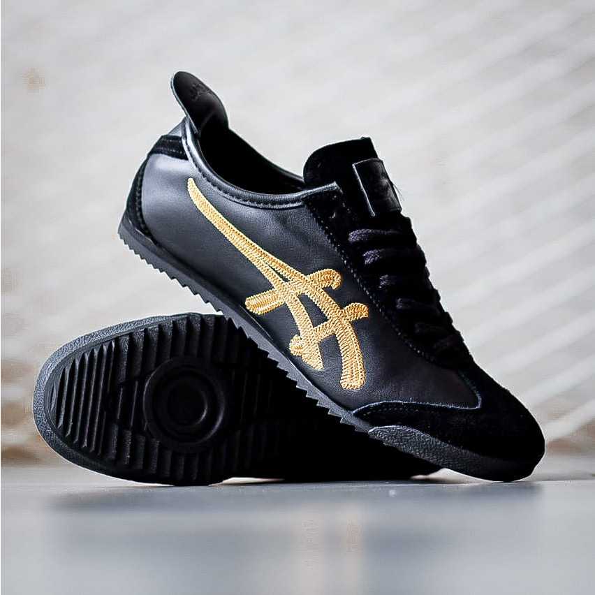 Onitsuka black store and gold