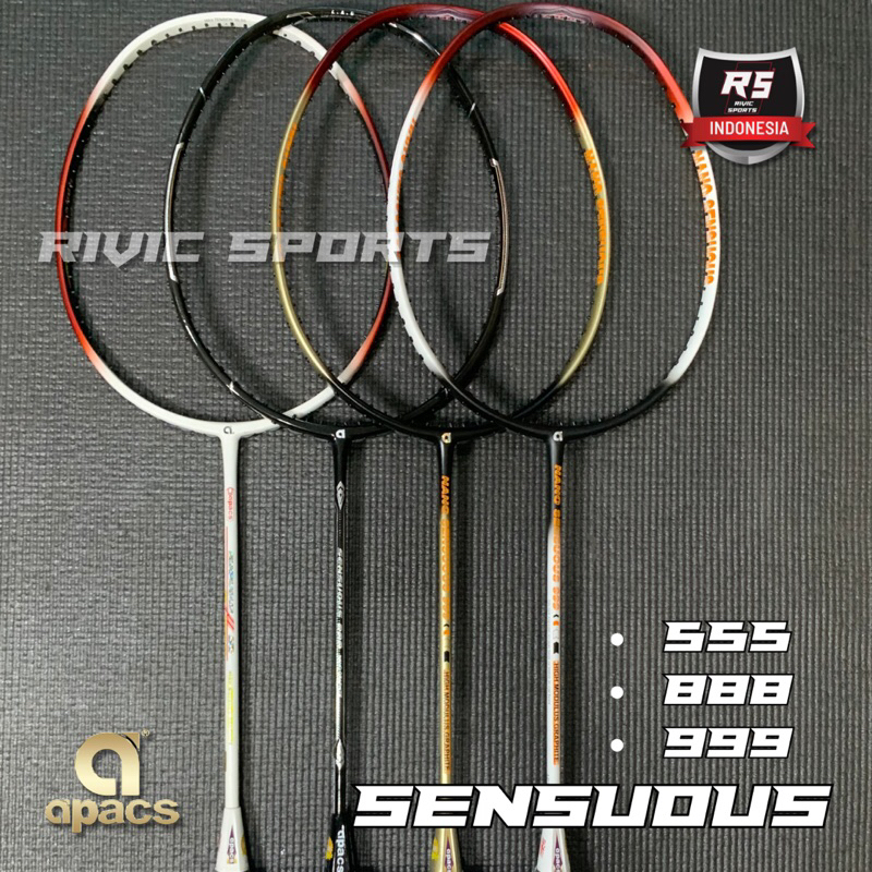 Apacs Racket SENSUOUS 555 888 999 35LBS Badminton Racket Original 100% ...