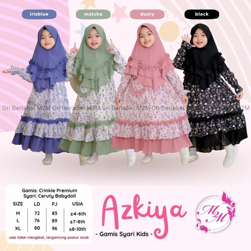 Azkiya Gamis Set Syari Kids Free Hijab and Beautiful Bag || Ori LABELED ...