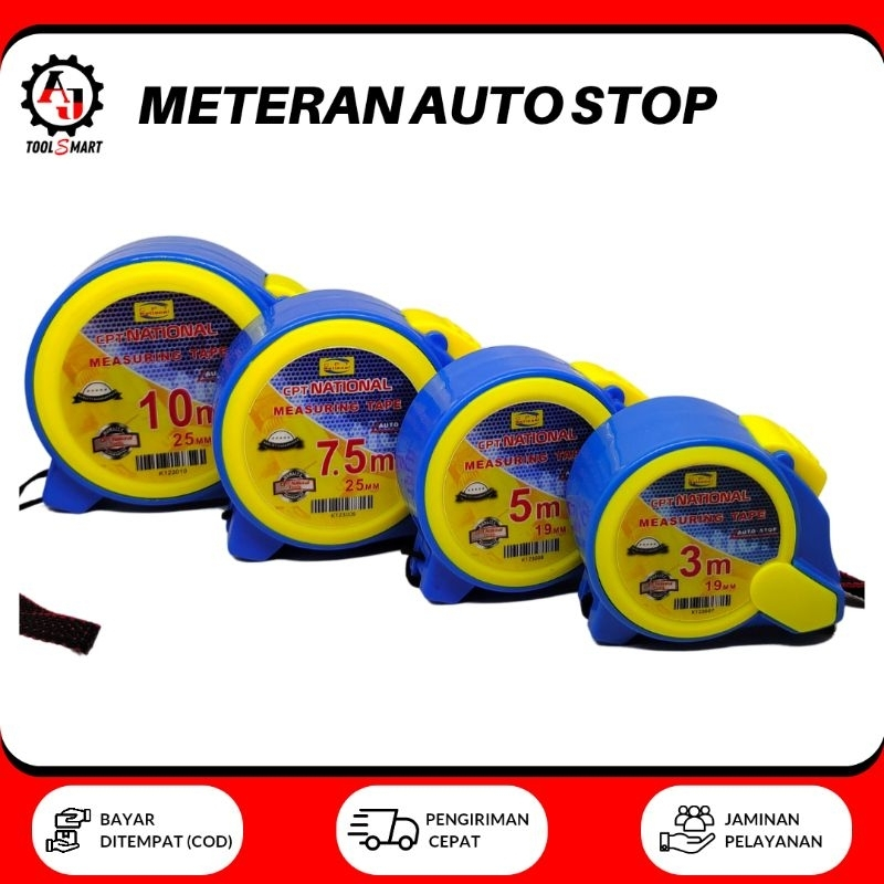 Cpt National Auto Stop Meter Size 7.5M Rubber Meter Roll Meter | Shopee ...