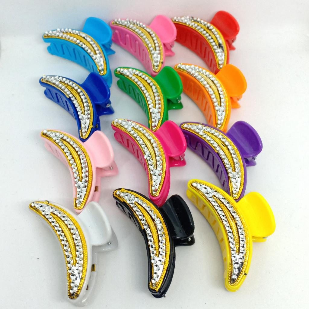 Crescent SALON Hair Clips Where Crystals Assorted Colors BLINK Bead