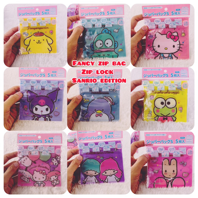 Fancy zip bag zip lock sanrio marron cream hangyodon kuromi hello kitty ...