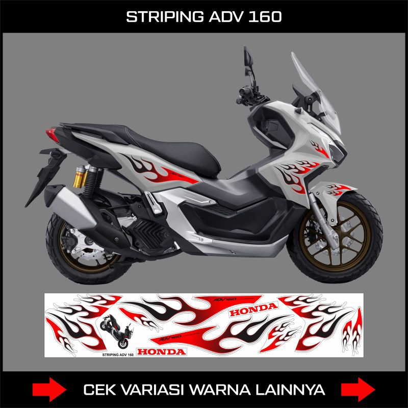 Honda Adv 160 Motorcycle Striping Sticker / Honda Adv 160 Fire Design ...
