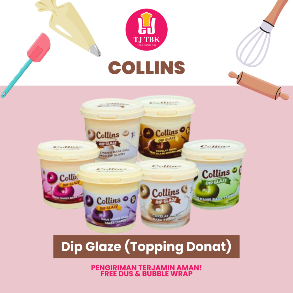 HIJAU Collins Dip Glaze 1kg Flavor Dark Chocolate, Milk, Strawberry