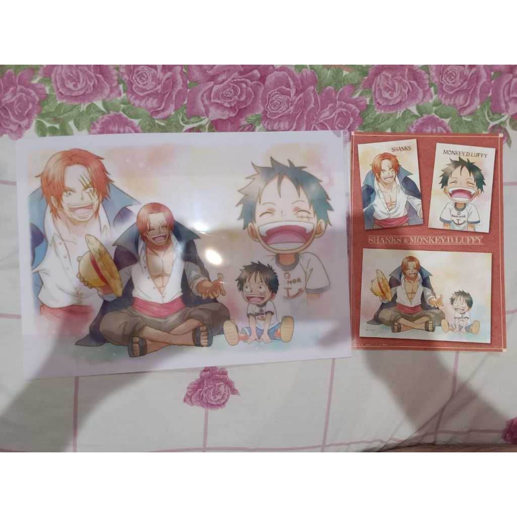 Ichiban kuji one piece Clear A4 File + Sticker Set Shanks & Luffy ...
