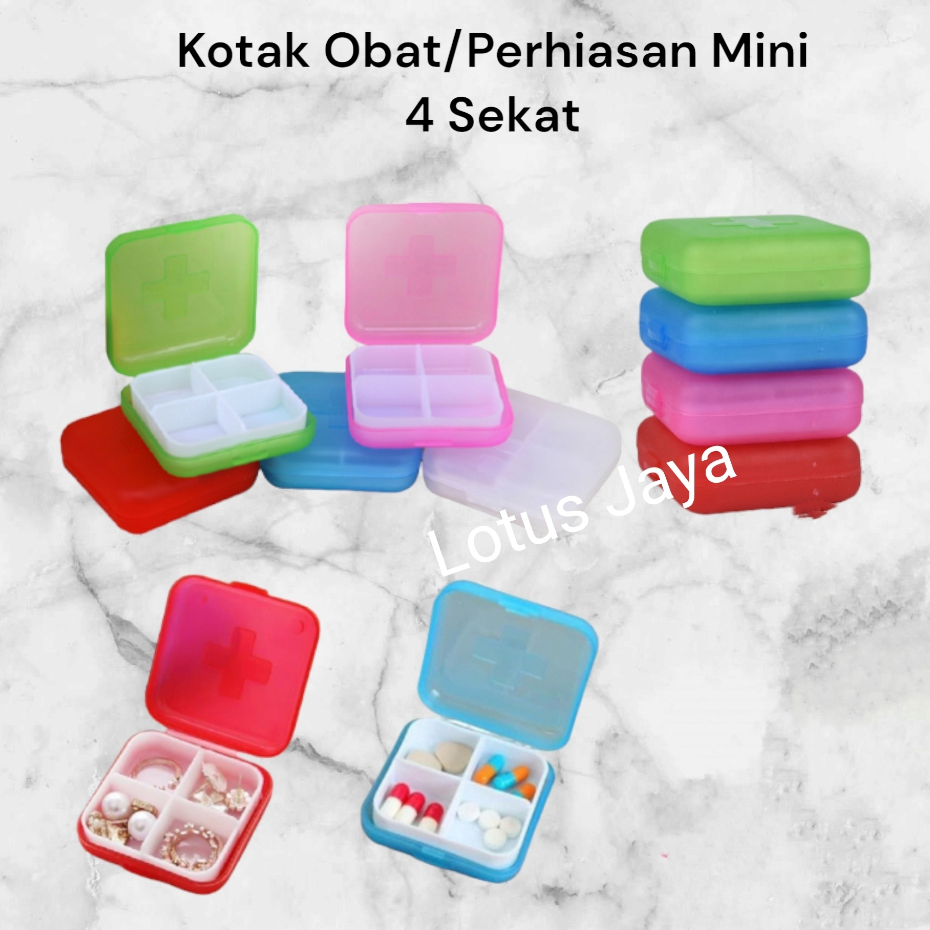 Mini Medicine Box 4 Compartments Travel Box Mini Multipurpose Plastic ...