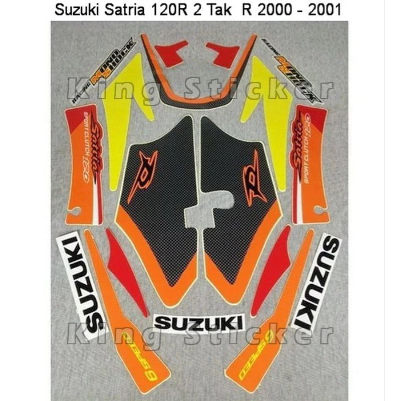 MERAH 2000 SUZUKI SATRIA RU LUMBA STICKER STRIPING RED WHITE | Shopee ...